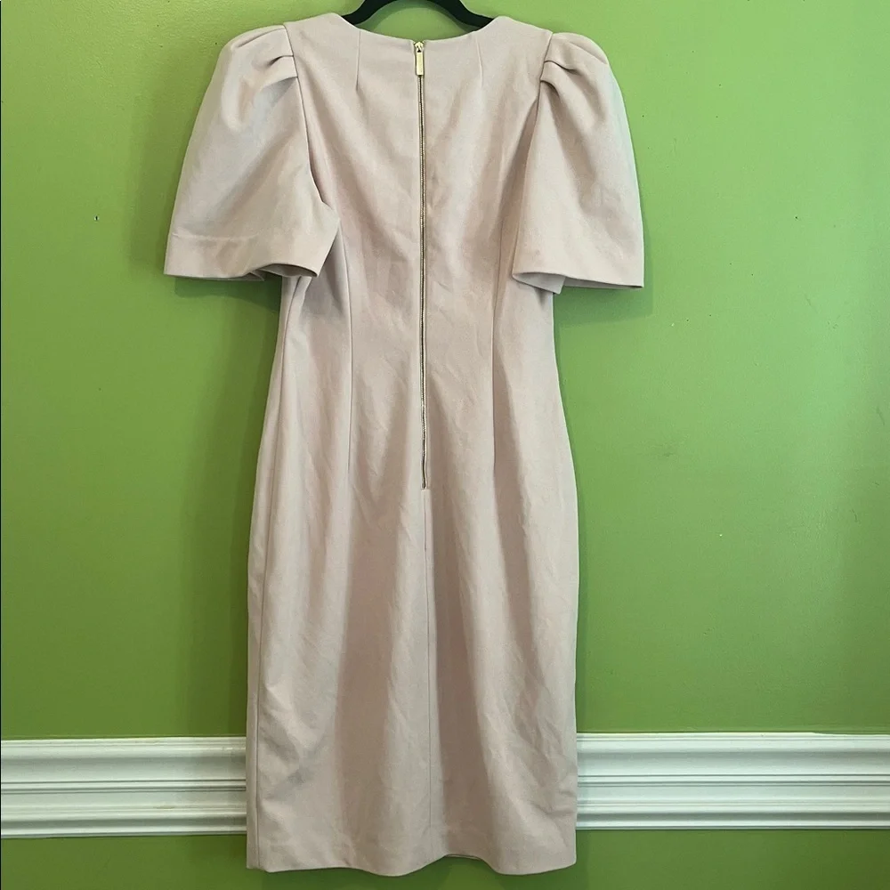 Calvin Klein puff sleeve sheath dress in blush pink - Picture 5 of 5